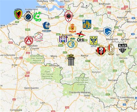 belgium football teams map